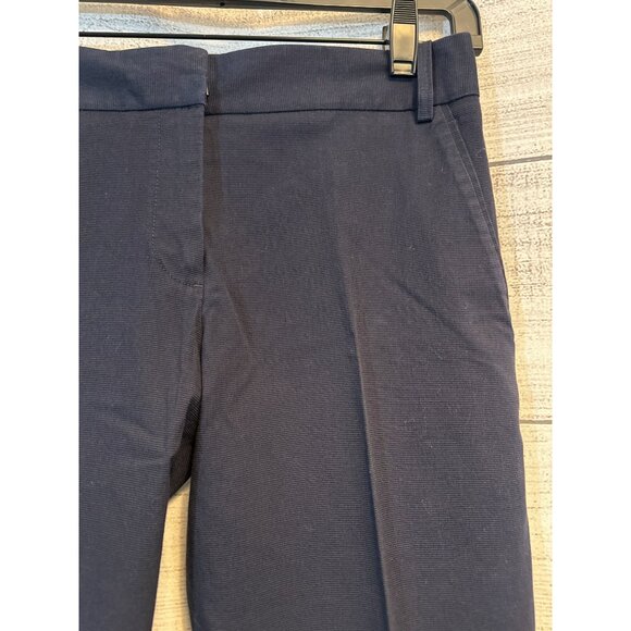 Tory Burch Navy Textured Cropped Pant Size 2 - Picture 2 of 3